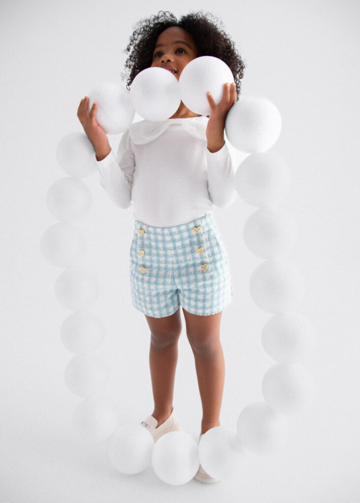 Abel & Lula 5719 Plaid shorts 009 Aqua