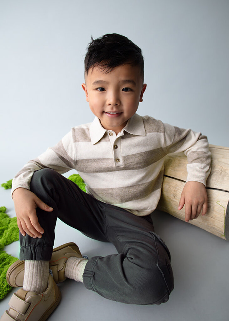 Mayoral 4122 L/s knit polo 024 H. mole