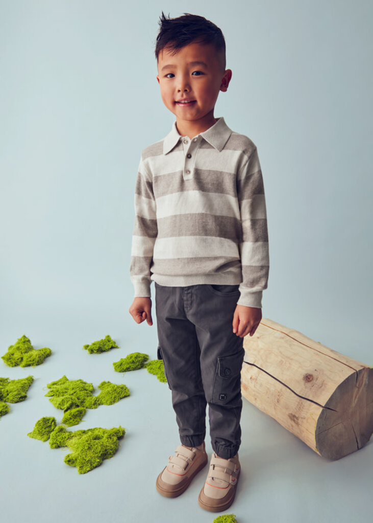 Mayoral 4122 L/s knit polo 024 H. mole