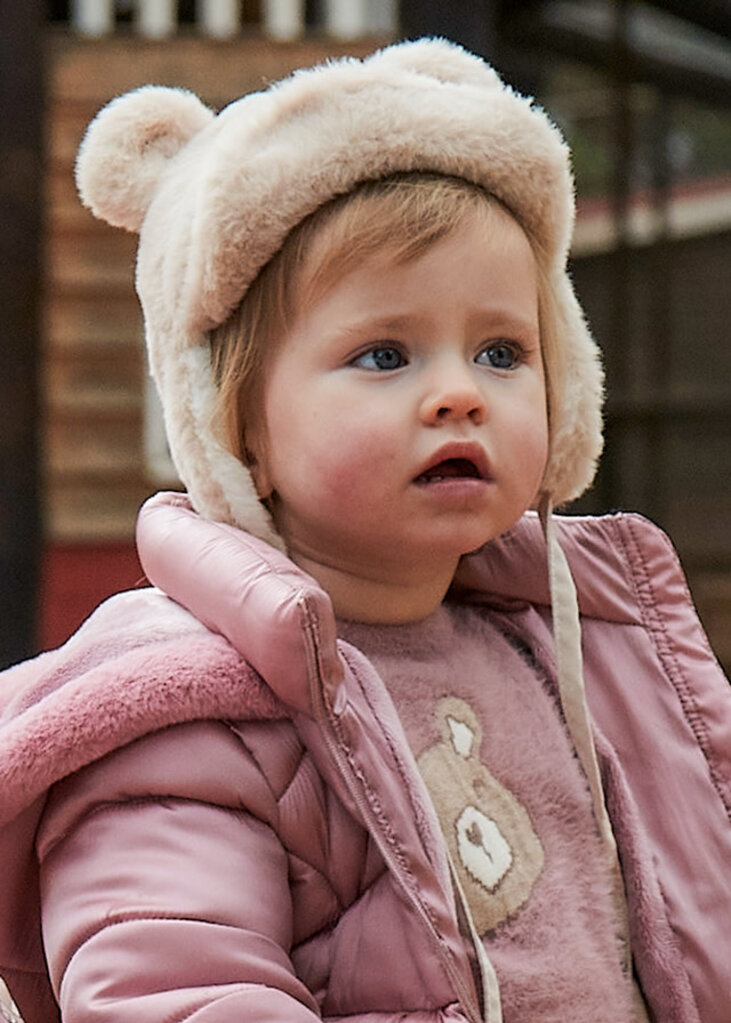 Mayoral 10020 Fur hat & scarf set 065 sand