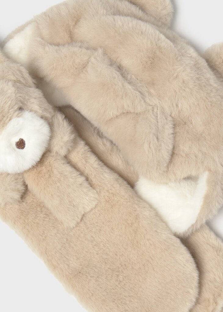 Mayoral 10020 Fur hat & scarf set 065 sand