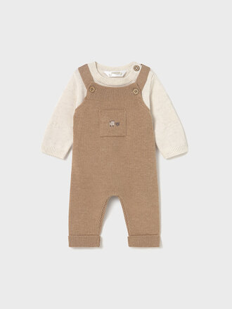 Mayoral 2646 Knit dungarees set 010 Toffee