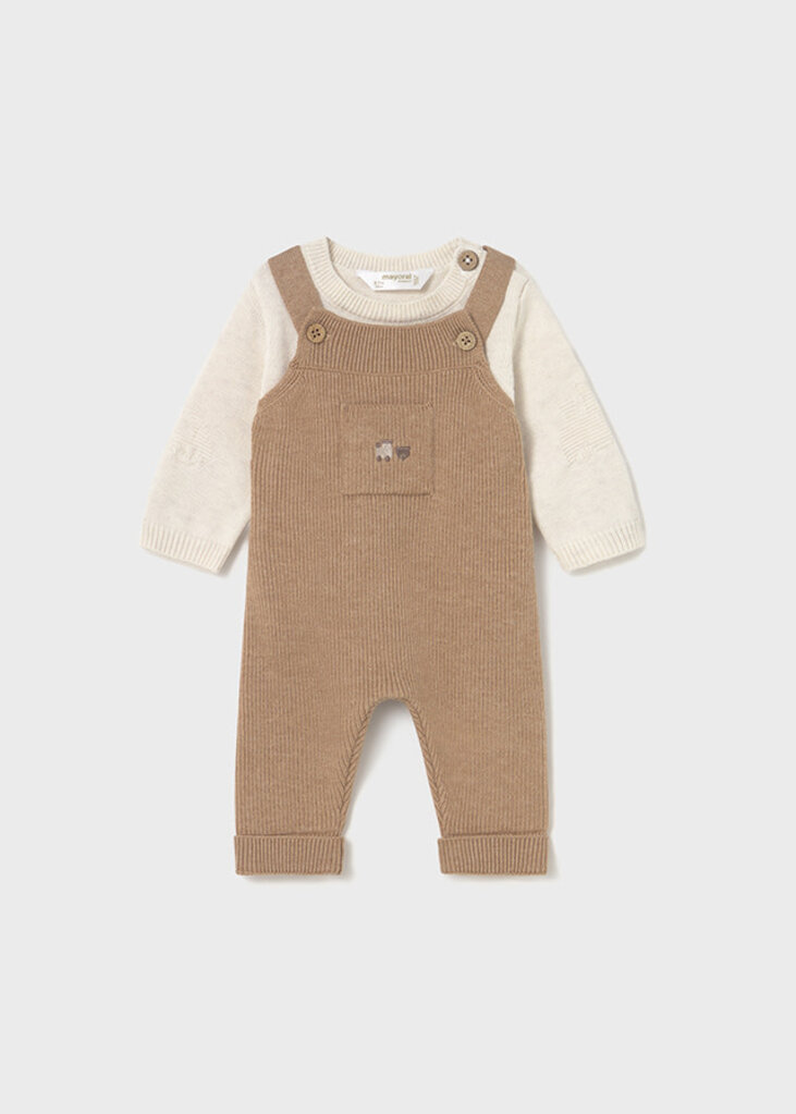 Mayoral 2646 Knit dungarees set 010 Toffee