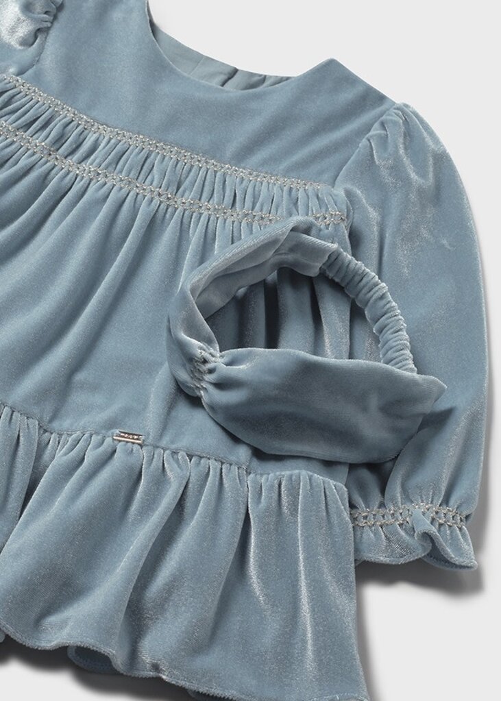 Mayoral 2904 Velvet dress with headband 072 blue bell