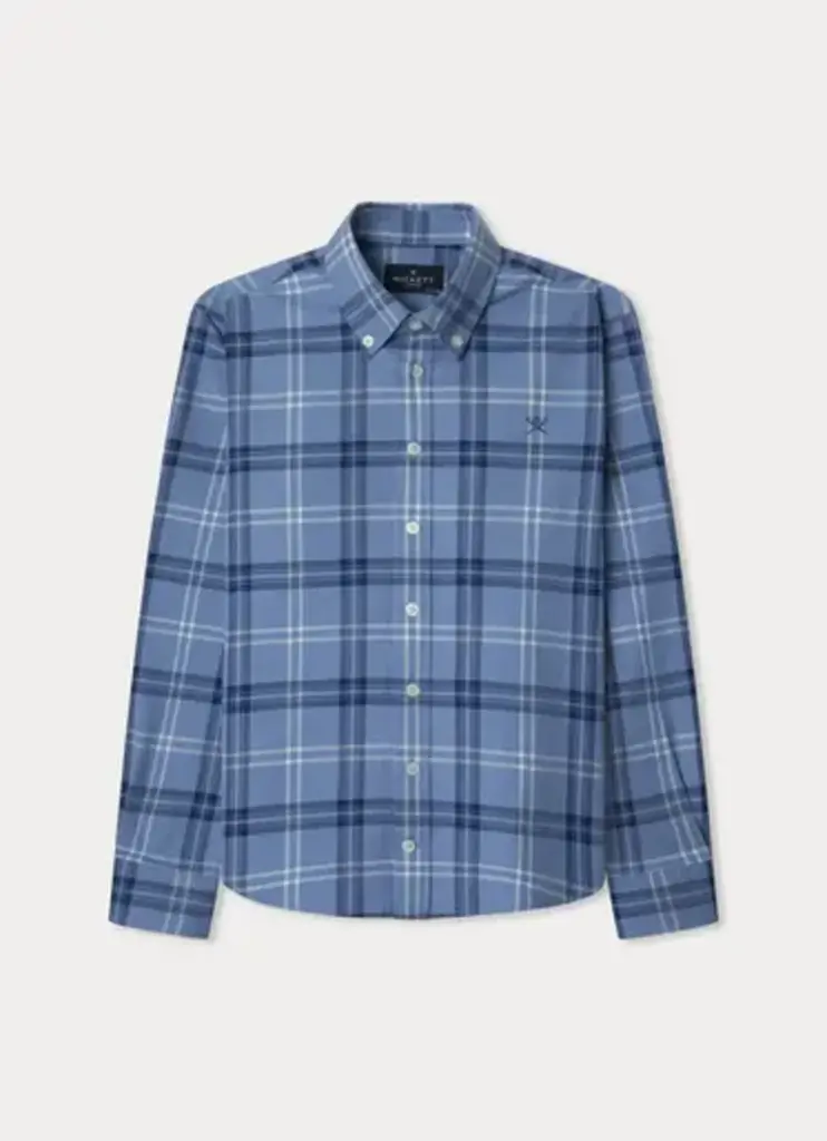 Hackett HK3000006 plaid flan shirt blue 564 chambra