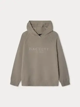 Hackett HK7000002 Knitted hoodie 836 stone