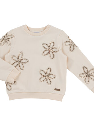 Natini Sweater Flower ribbon cream