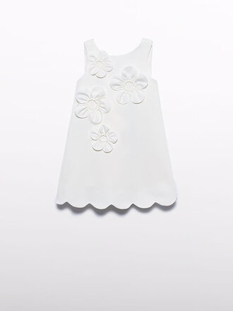 Abel & Lula 5055 3d flower crepe dress 003 cream