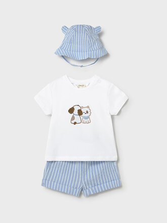 Mayoral 1276 Shorts and hat set 038 sky
