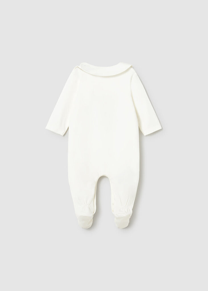 Mayoral 1714 Long romper with bib 086 natural