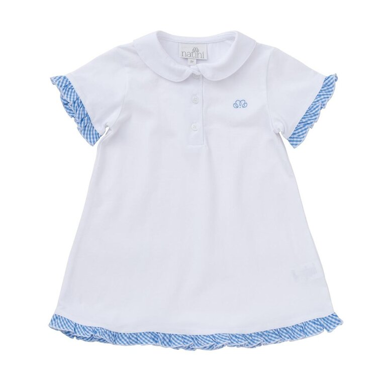 Natini 2160-10471-0240 Night dress vichy white-blue