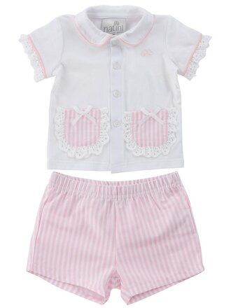 Natini 2140-12358-0250 Pyjama stripes white/pink