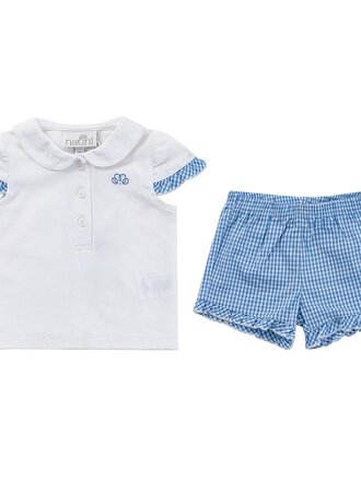 Natini 2140-10473-0240 Pyjama vichy white-blue