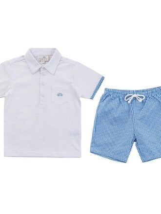 Natini 1140-10472-0240 Pyjama vichy white/blue