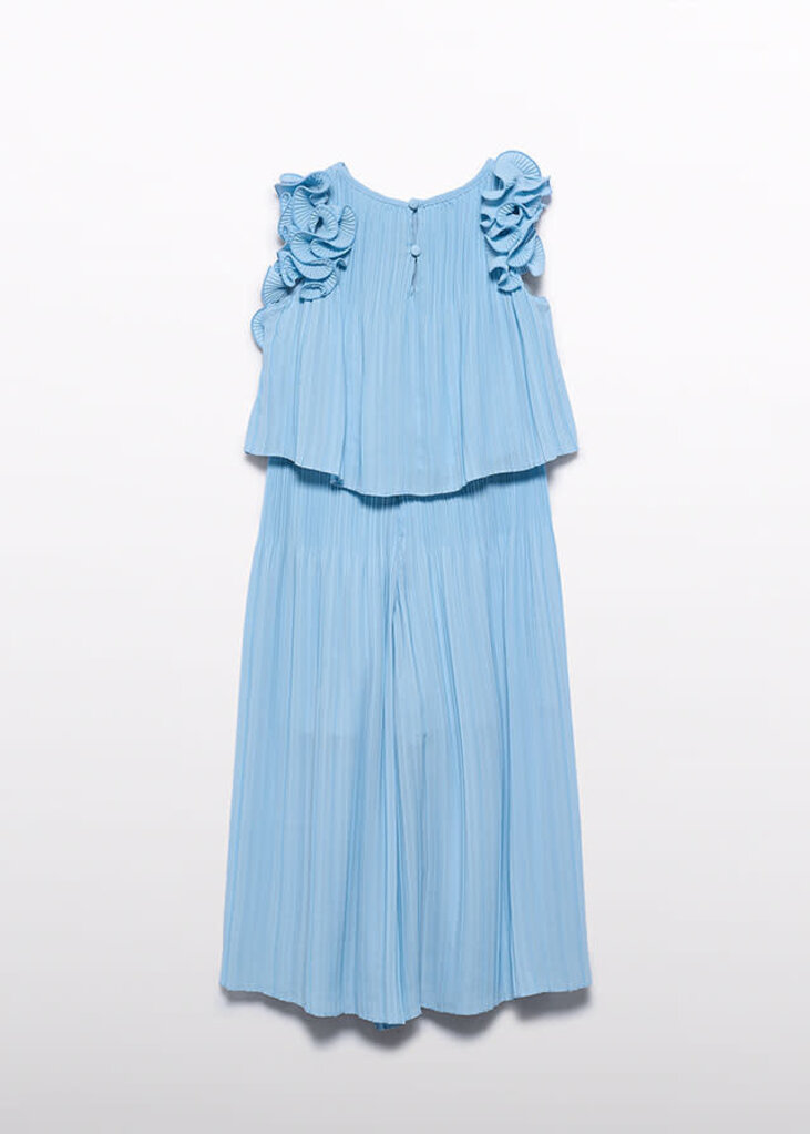 Abel & Lula 5285 pleated chiffon pants set 034 sky blue