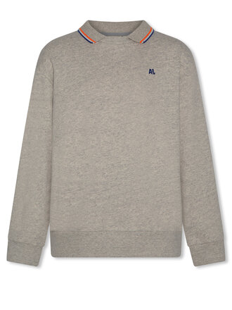 Ao76 126-2113-321c emiliano polosweater logo OL grey melange