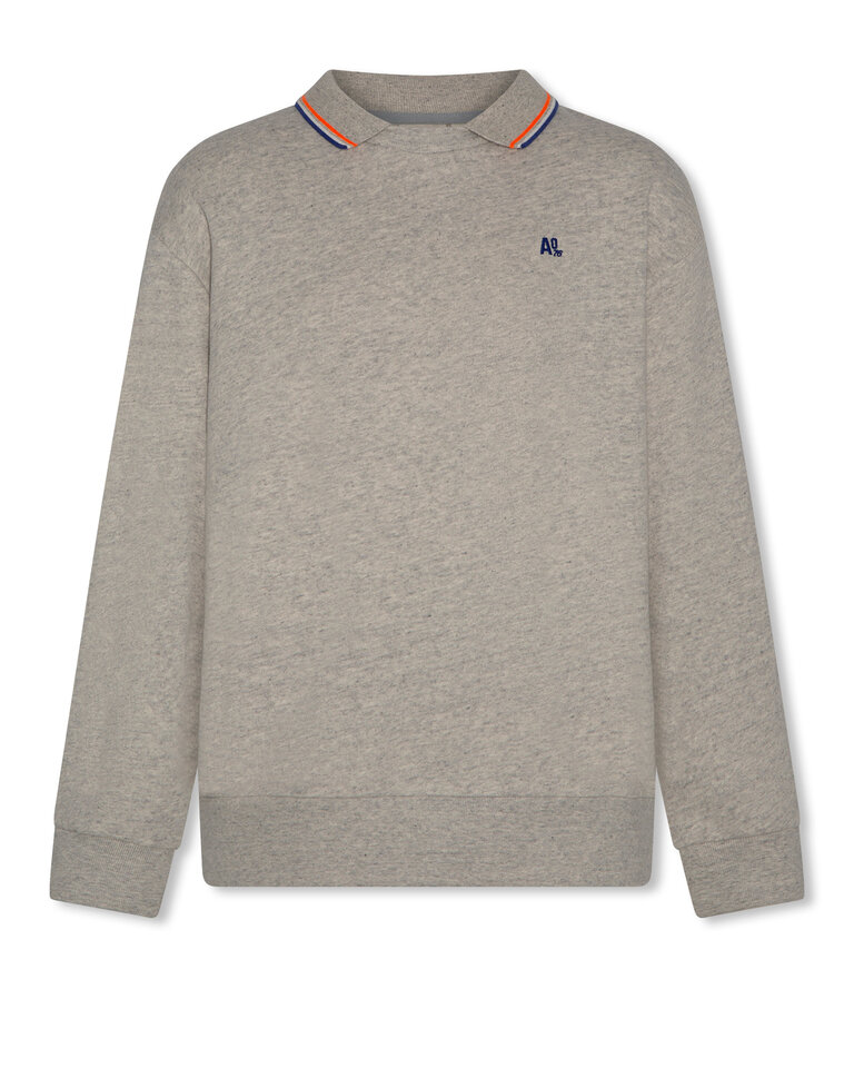 Ao76 126-2113-321c emiliano polosweater logo OL grey melange