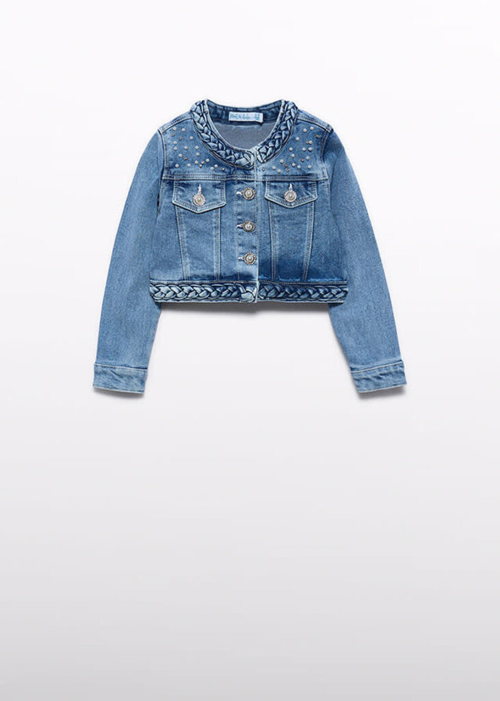 Abel & Lula 5307 denim jacket with pearls 035 bleached