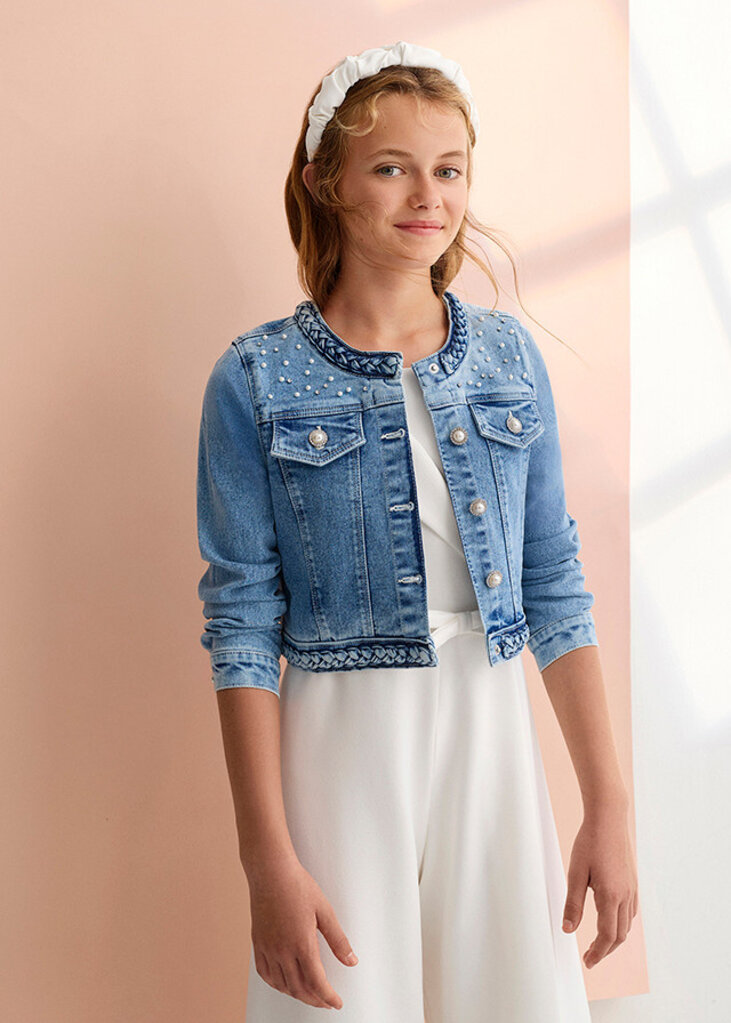 Abel & Lula 5307 denim jacket with pearls 035 bleached