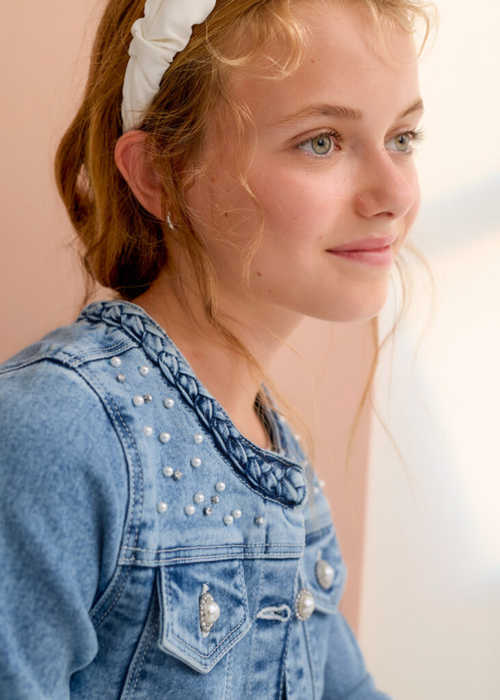 Abel & Lula 5307 denim jacket with pearls 035 bleached