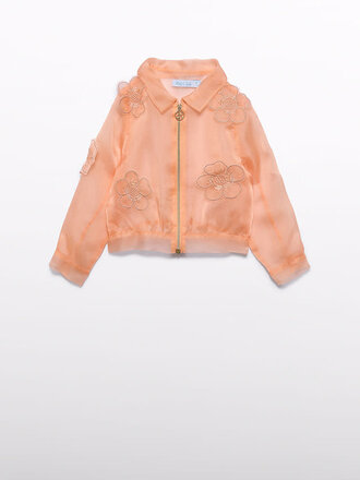 Abel & Lula 5306 organza jacket with 3d flowers 009 peach