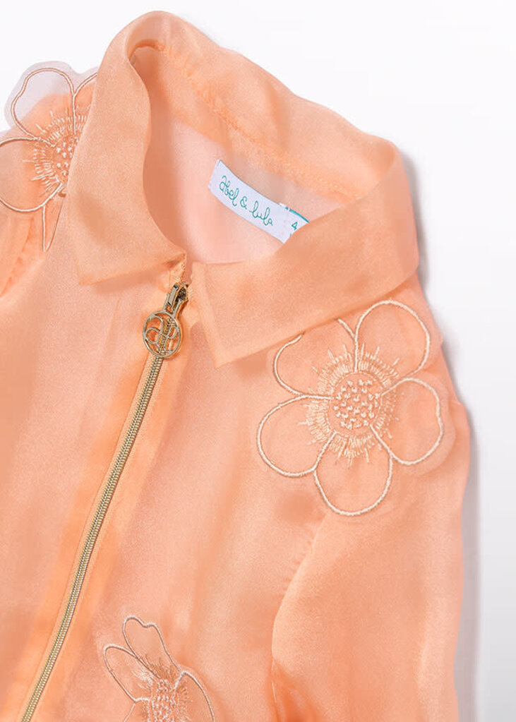 Abel & Lula 5306 organza jacket with 3d flowers 009 peach