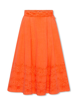 Ao76 126-1478-740 sara skirt jean fluo orange