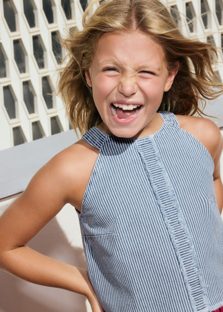 Mayoral 6025 Denim striped top 054 indigo