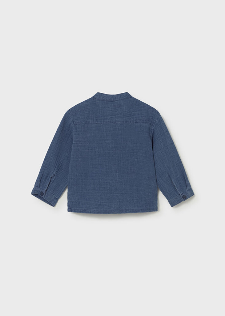 Mayoral 1117 L/s crinckled cotton shirt 002 ocean