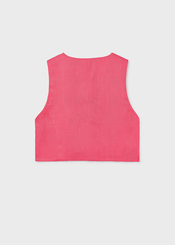 Mayoral 6355 Buttoned vest linen-like fabri 070 coral