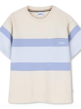 BOSS J52985 T-shirt korte mouwen zand