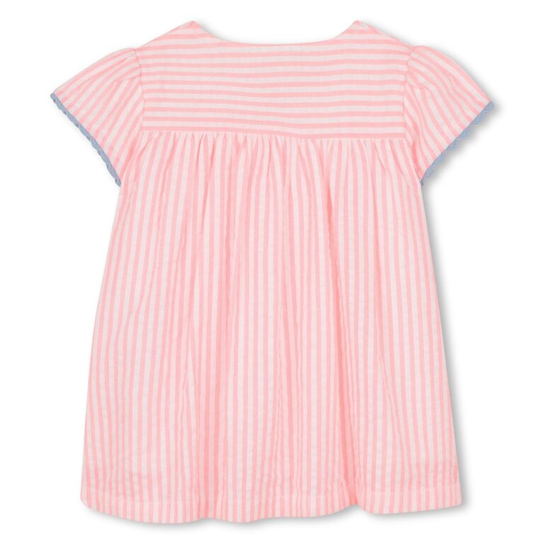 Billieblush U21810 Jurk fluo roze wit