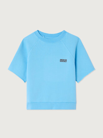 American Vintage KIZU03EE Sweats bleu ciel vintage