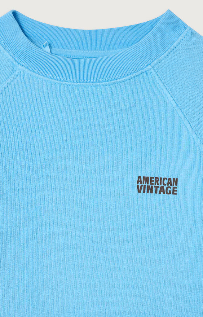 American Vintage KIZU03EE Sweats bleu ciel vintage