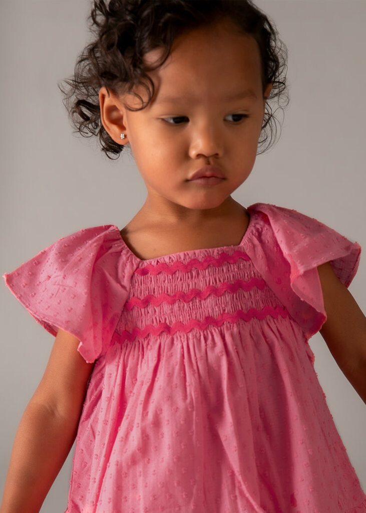 Mayoral 1912 Swiss dot dress 041 geranium