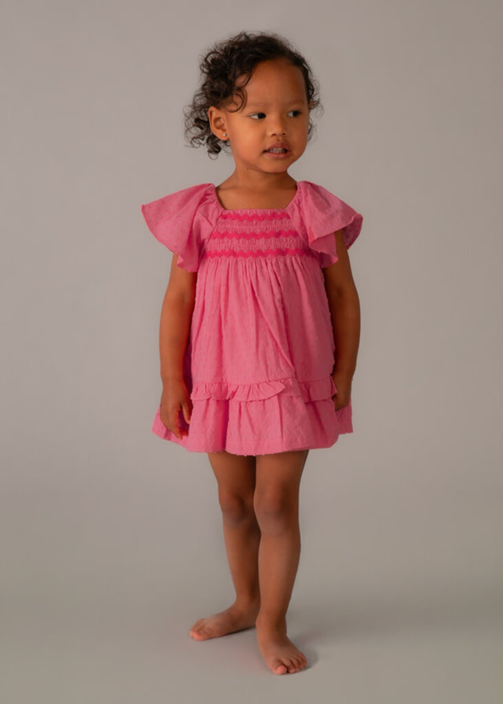 Mayoral 1912 Swiss dot dress 041 geranium