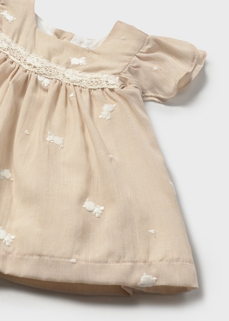 Mayoral 1802 Embroidered dress 092 wheat