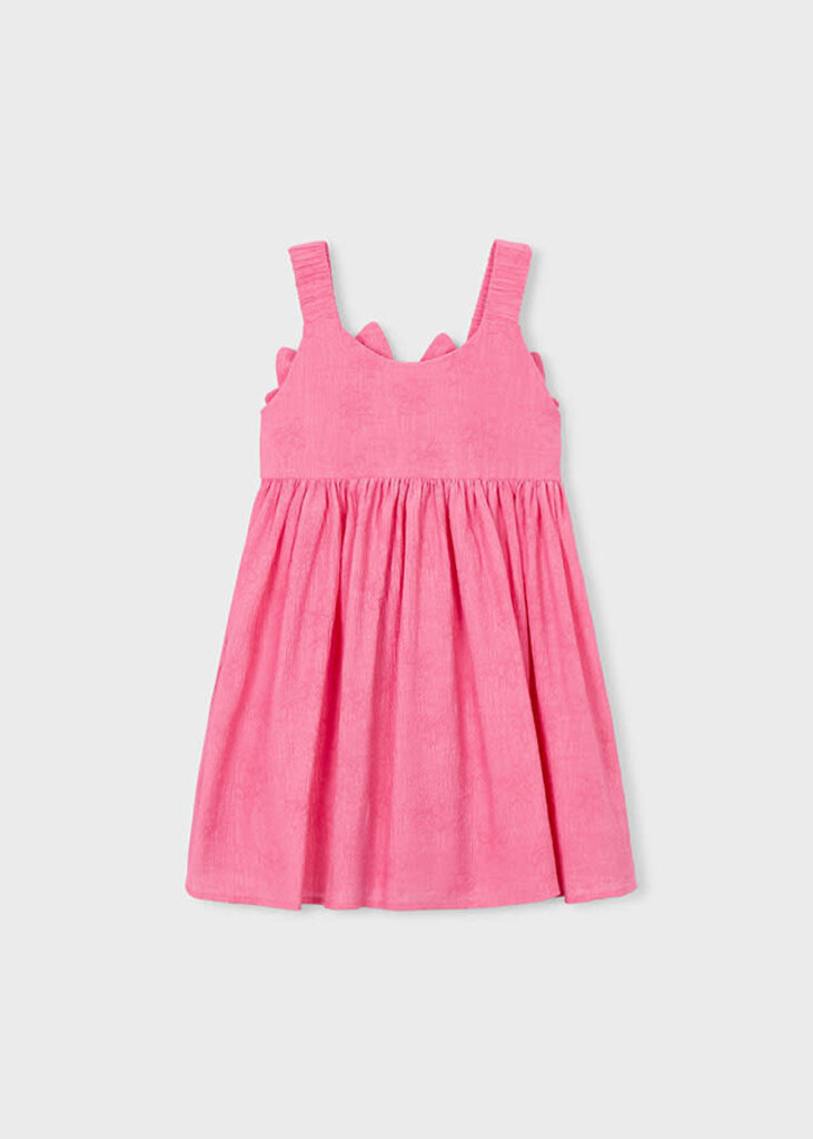 Mayoral 3925 Flowers jacquard dress 010 Gerenium