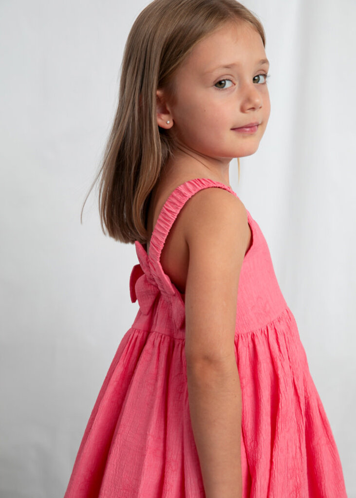 Mayoral 3925 Flowers jacquard dress 010 Gerenium