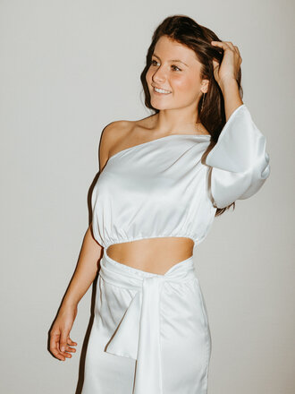 Suzette S1874 Pearl light dress white