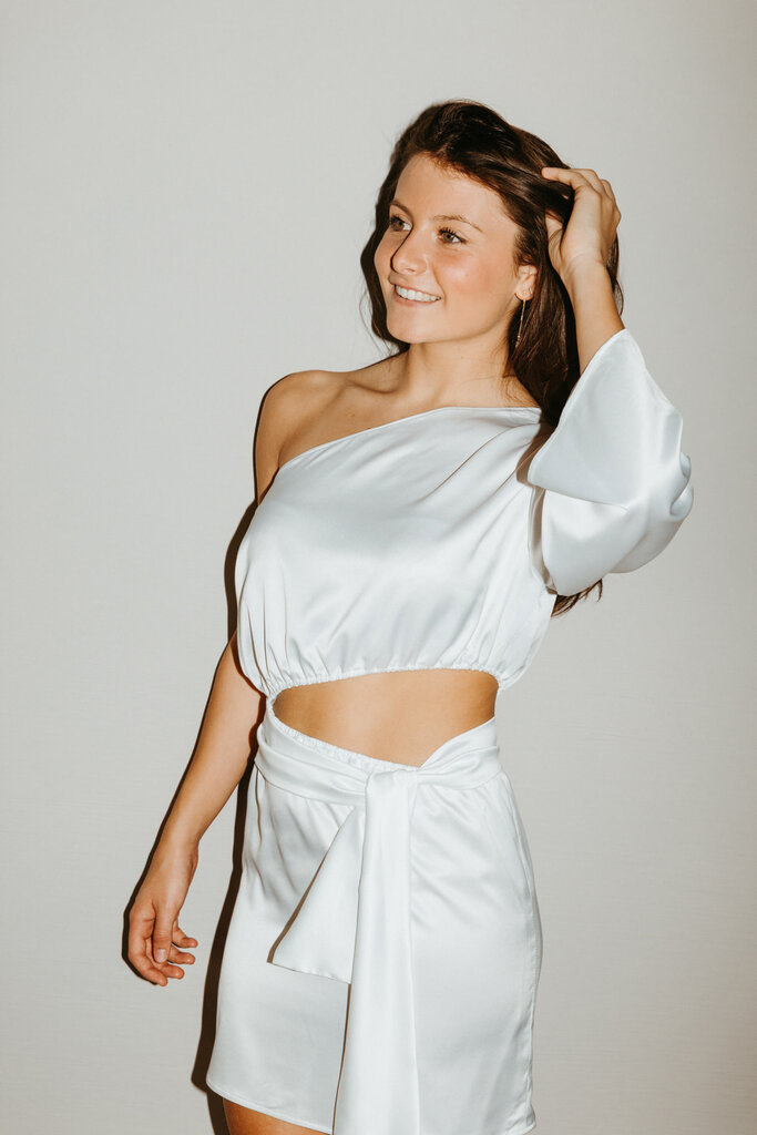 Suzette S1874 Pearl light dress white