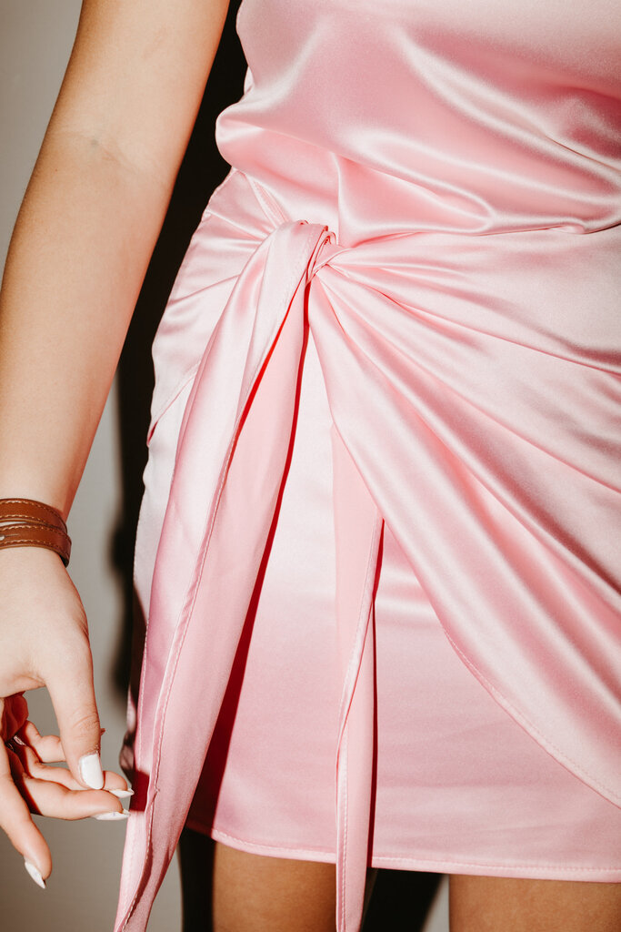 Suzette S1873 Blush drape dress pink