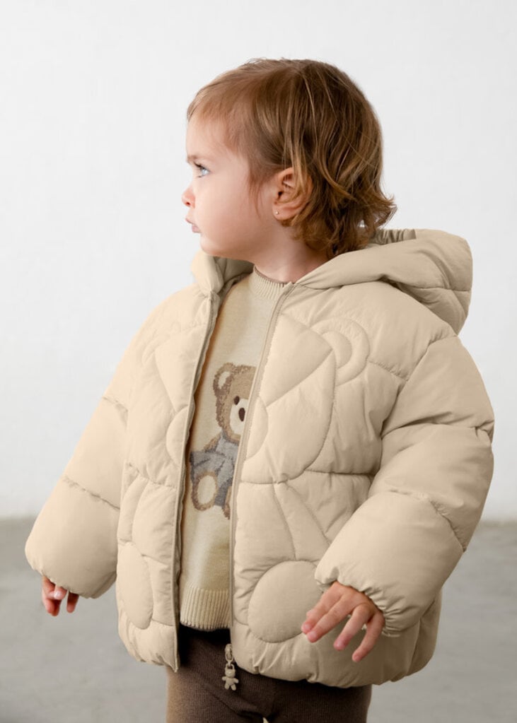 Mayoral 2438 Quilted bear puffer jack 021 biscuit