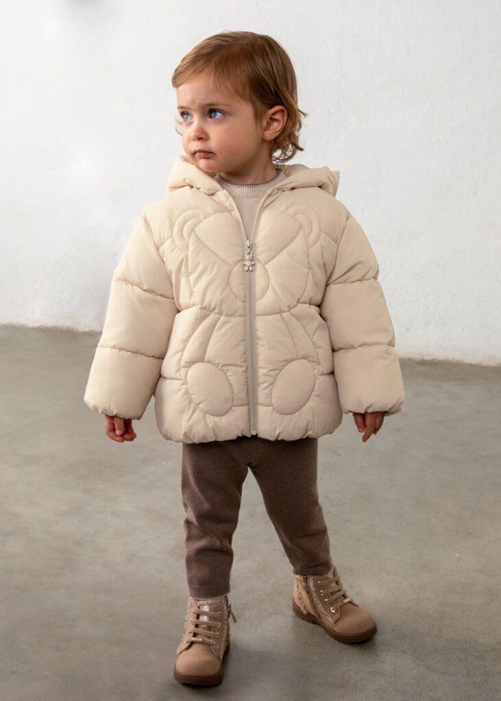 Mayoral 2438 Quilted bear puffer jack 021 biscuit