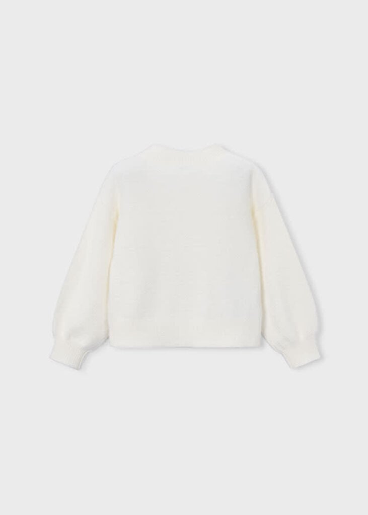 Mayoral 4321 Faux fur ribbon sweater 077 natural