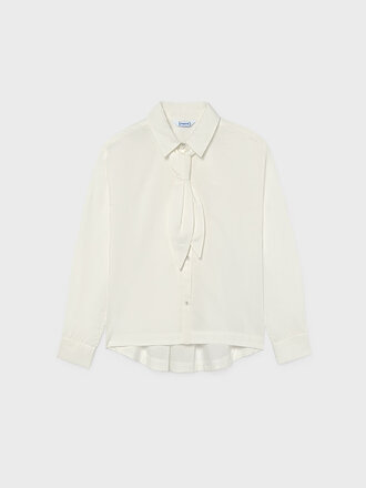Mayoral 7120 Poplin blouse with tie neck 084 cream