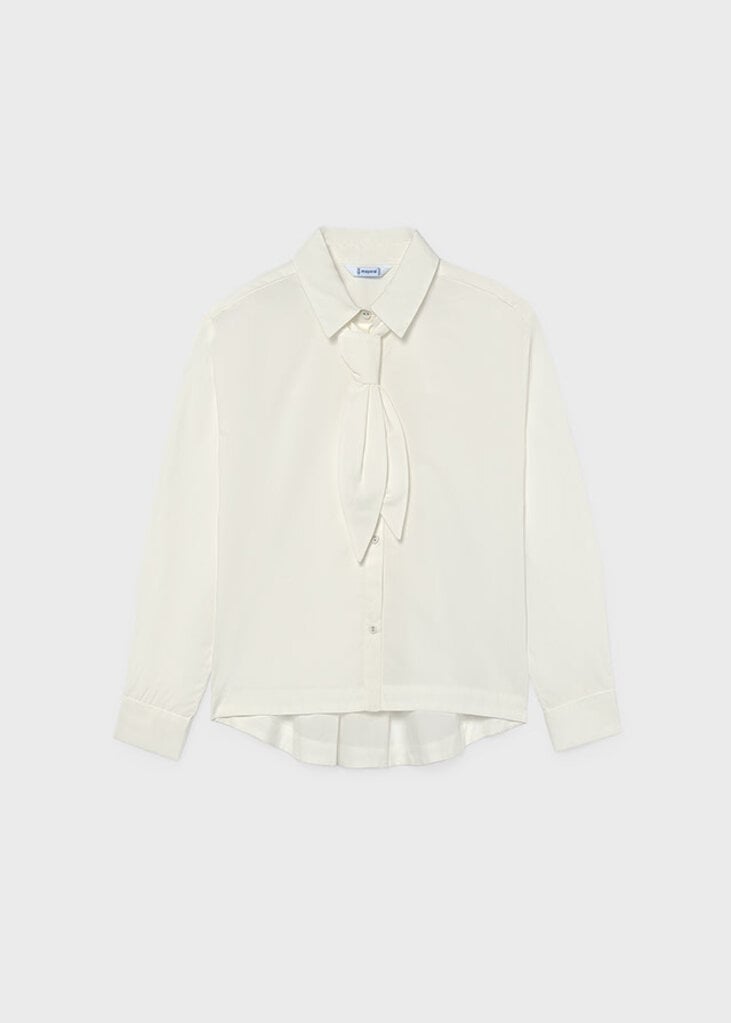 Mayoral 7120 Poplin blouse with tie neck 084 cream
