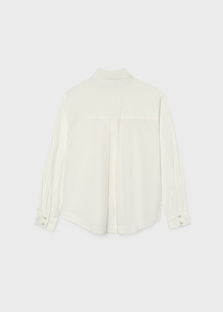 Mayoral 7120 Poplin blouse with tie neck 084 cream
