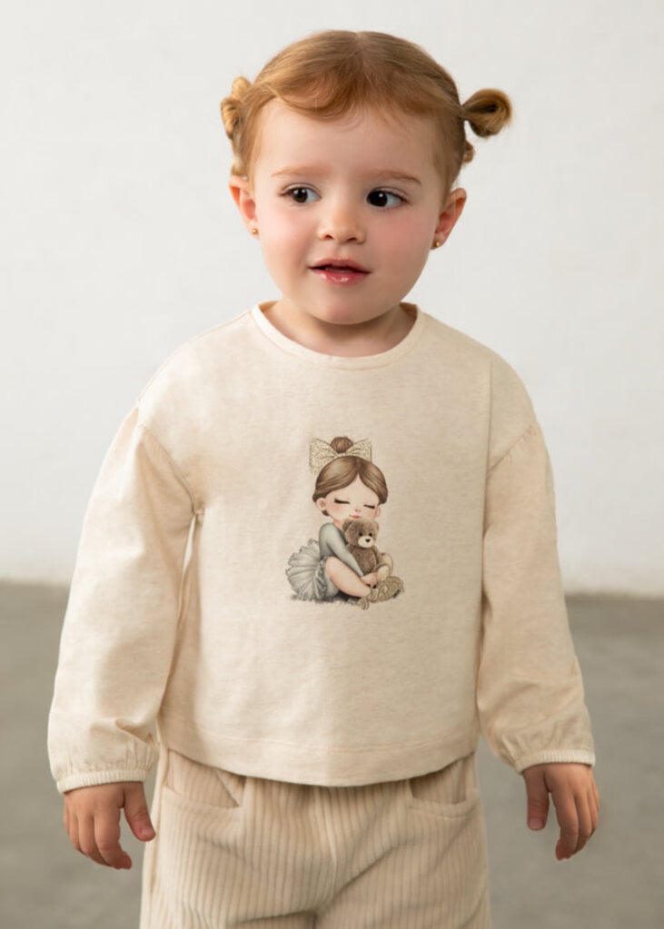 Mayoral 2002 L/s graphic t-shirt 084 milk