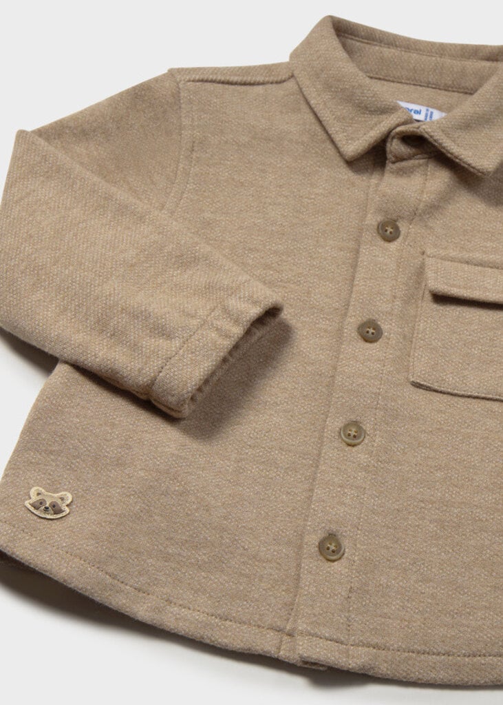 Mayoral 2106 Comfort-knit overshirt 042 Truffle